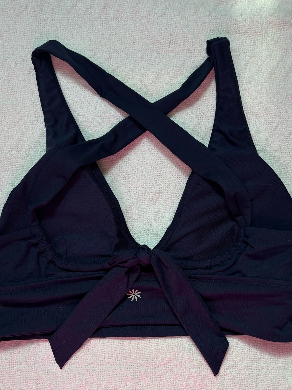 Athleta Navy Blue Crisscross Tie-Back Bikini Top